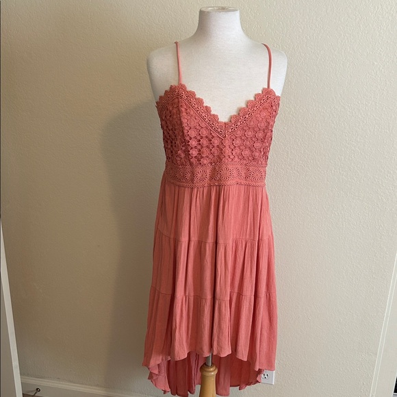 No Boundaries Coral Asymmetrical Dress - Picture 1 of 2